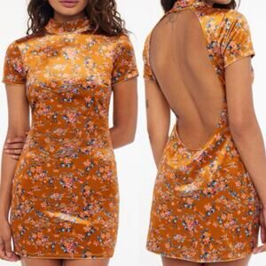 Savage X Fenty Psychedelic Velvet Slip Dress L Floral Retro Revival Dopamine